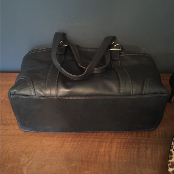 Classic Black Leather Coach Tote!! - Picture 4 of 8